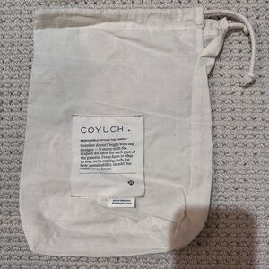 2 for $15 COYUCHI Natural Organic Cotton Drawstring Bag Pouch Storage